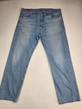 Levis 505 Mens Jeans W38 L30 Light Wash Denim